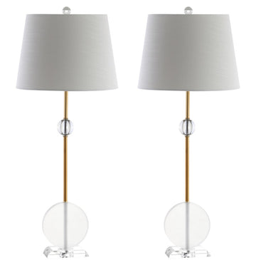 Spencer 34" Crystal/Metal LED Table Lamp - JONATHAN Y
